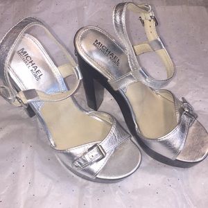 Micheal Kors platform silver heel
